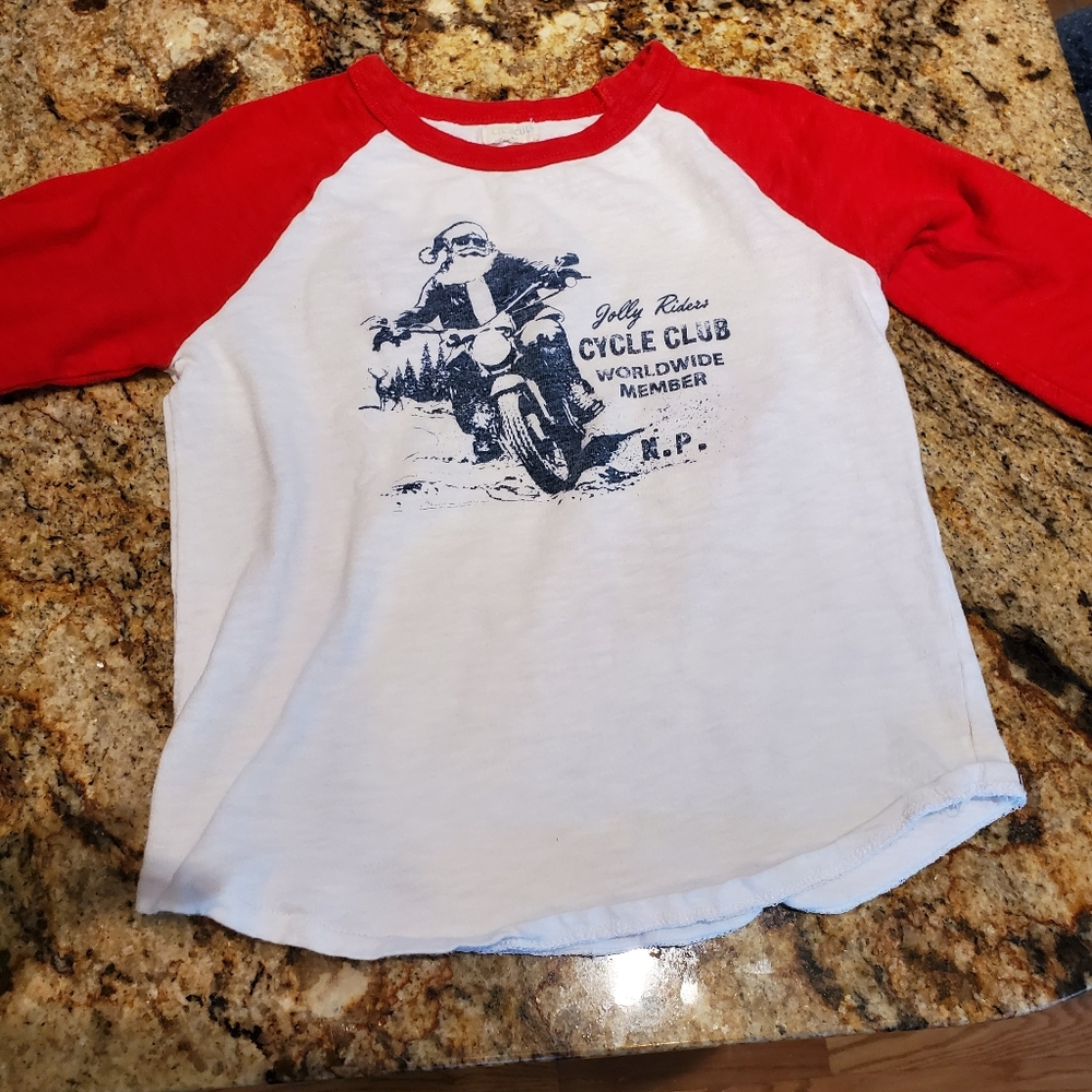 Crewcuts Santa shirt motorcycle